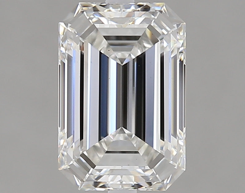 2.01 Carat Emerald Lab Diamond with  Cut Diamond in 14KT  view 1
