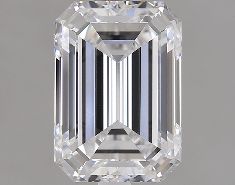 2.04 Carat Emerald Lab Diamond with  Cut Diamond in 14KT  view 1
