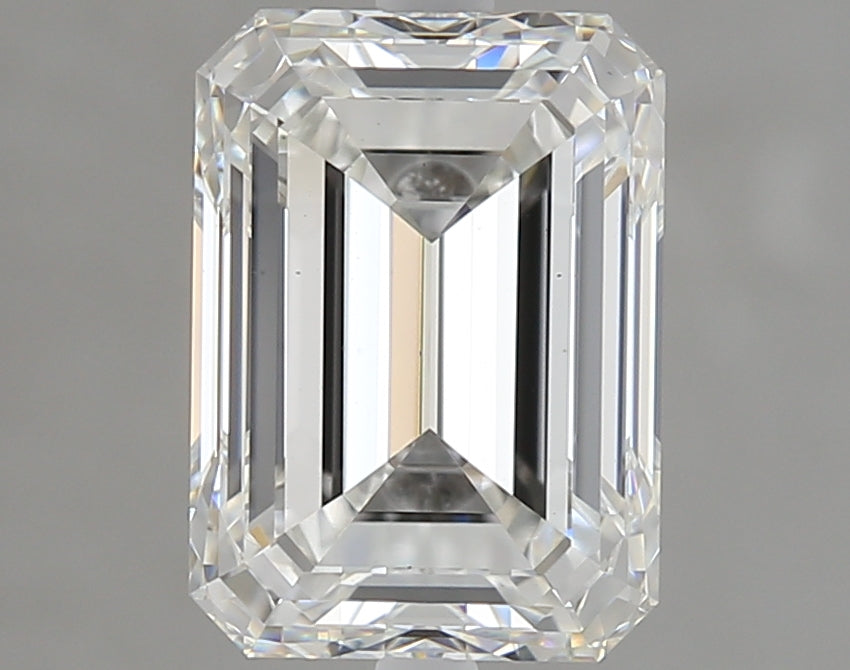 2.01 Carat Emerald Lab Diamond with  Cut Diamond in 14KT  view 1
