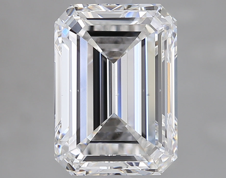 3.0 Carat Emerald Lab Diamond with  Cut Diamond in 14KT  view 1
