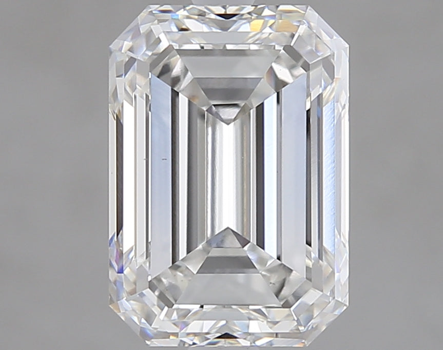 3.02 Carat Emerald Lab Diamond with  Cut Diamond in 14KT  view 1
