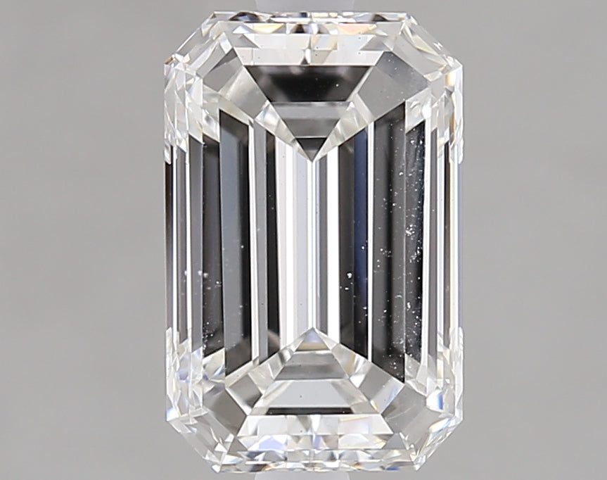 2.0 Carat Emerald Lab Diamond with  Cut Diamond in 14KT  view 1
