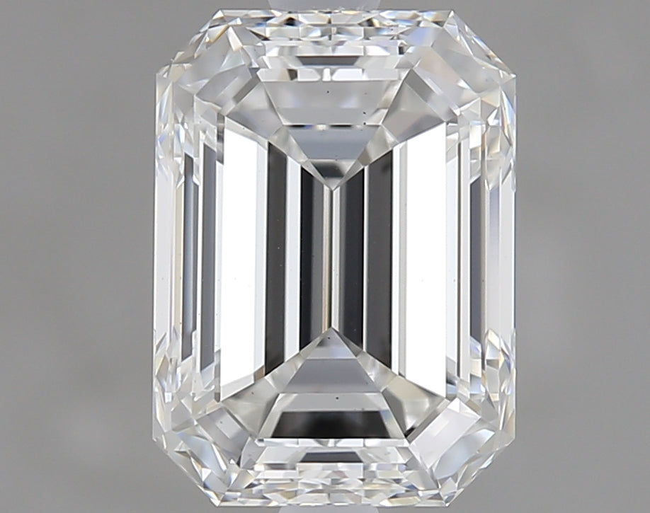 2.0 Carat Emerald Lab Diamond with  Cut Diamond in 14KT  view 1
