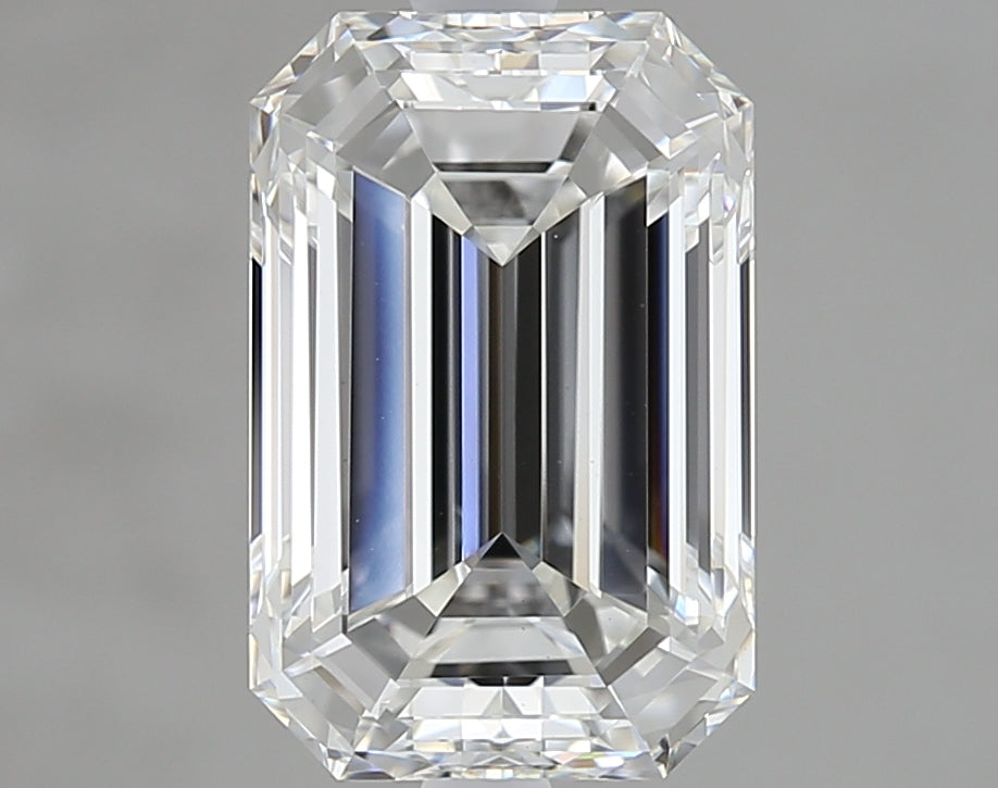 2.7 Carat Emerald Lab Diamond with  Cut Diamond in 14KT  view 1

