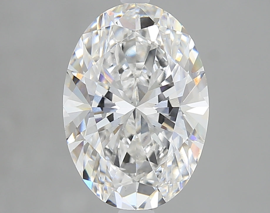 2.81 Carat Oval Lab Diamond with  Cut Diamond in 14KT  view 1

