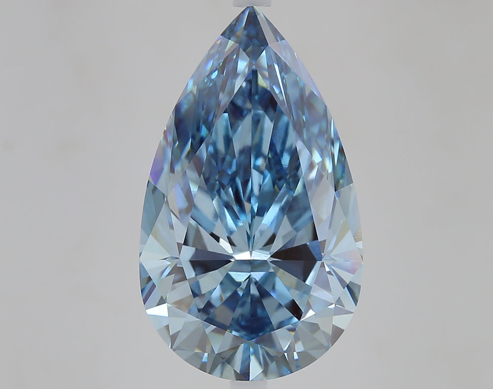 8.0 Carat Pear Lab Diamond with  Cut Diamond in 14KT  view 1
