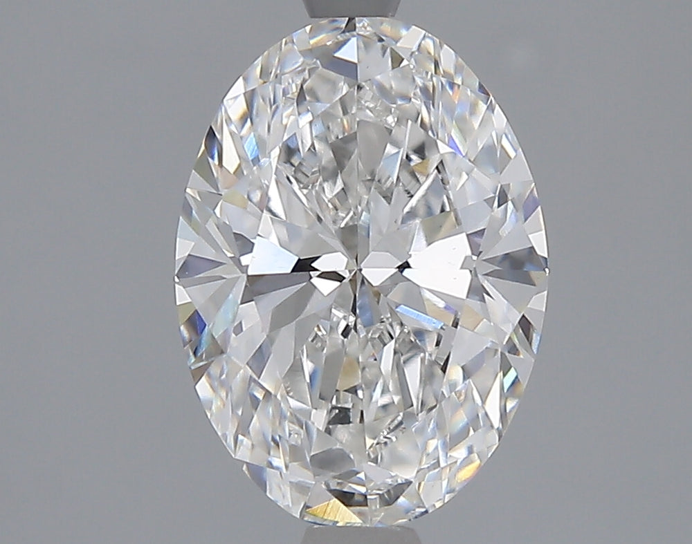 2.08 Carat Oval Lab Diamond with  Cut Diamond in 14KT  view 1
