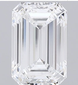 3.09 Carat Emerald Lab Diamond with  Cut Diamond in 14KT  view 1
