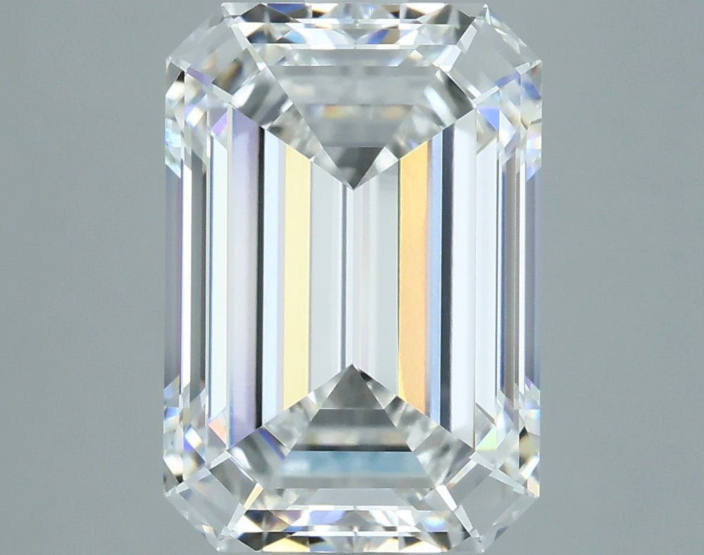3.59 Carat Emerald Lab Diamond with  Cut Diamond in 14KT  view 1
