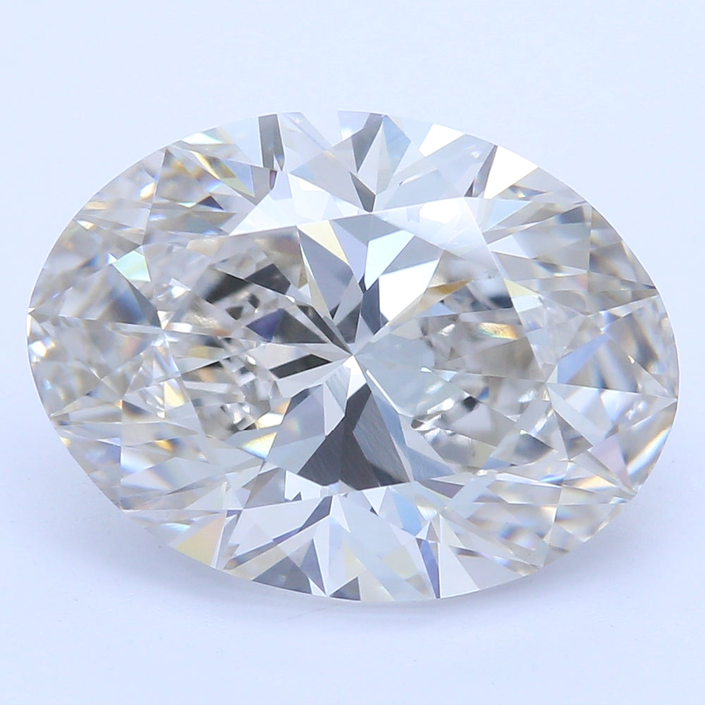 3.65 Carat Oval Lab Diamond with  Cut Diamond in 14KT  view 1

