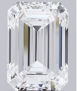 6.03 Carat Emerald Lab Diamond with  Cut Diamond in 14KT  view 1
