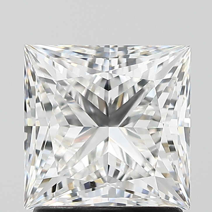 1.82 Carat Princess Lab Diamond with  Cut Diamond in 14KT  view 1
