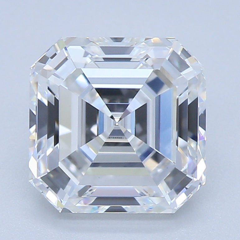1.53 Carat Asscher Lab Diamond with  Cut Diamond in 14KT  view 1
