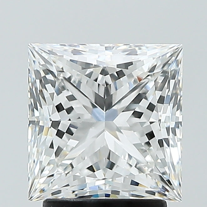 2.59 Carat Princess Lab Diamond with  Cut Diamond in 14KT  view 1

