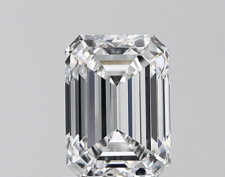 1.5 Carat Emerald Lab Diamond with  Cut Diamond in 14KT  view 1
