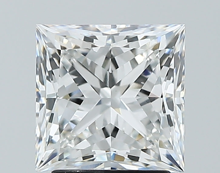 2.52 Carat Princess Lab Diamond with  Cut Diamond in 14KT  view 1
