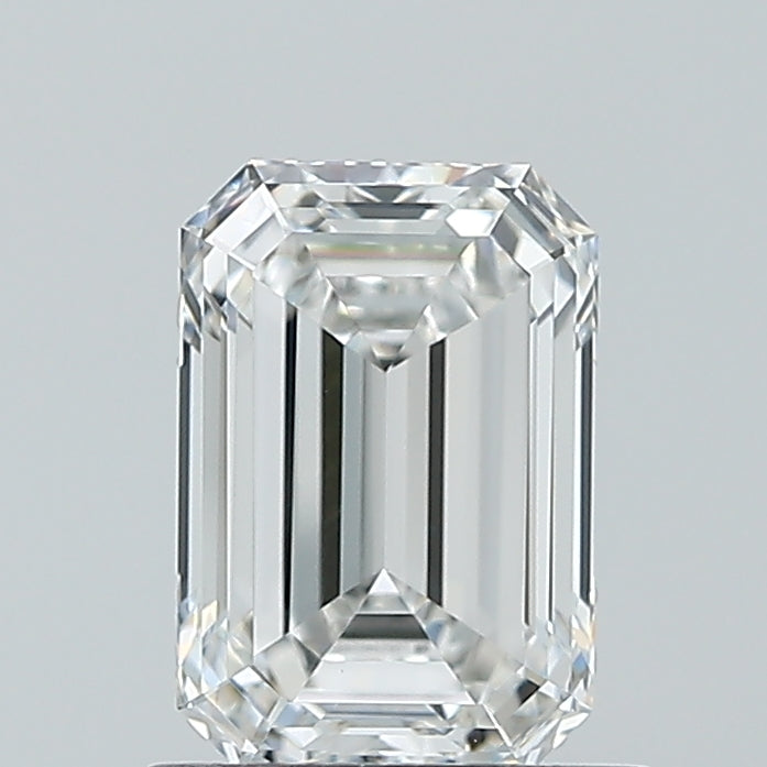 1.02 Carat Emerald Lab Diamond with  Cut Diamond in 14KT  view 1
