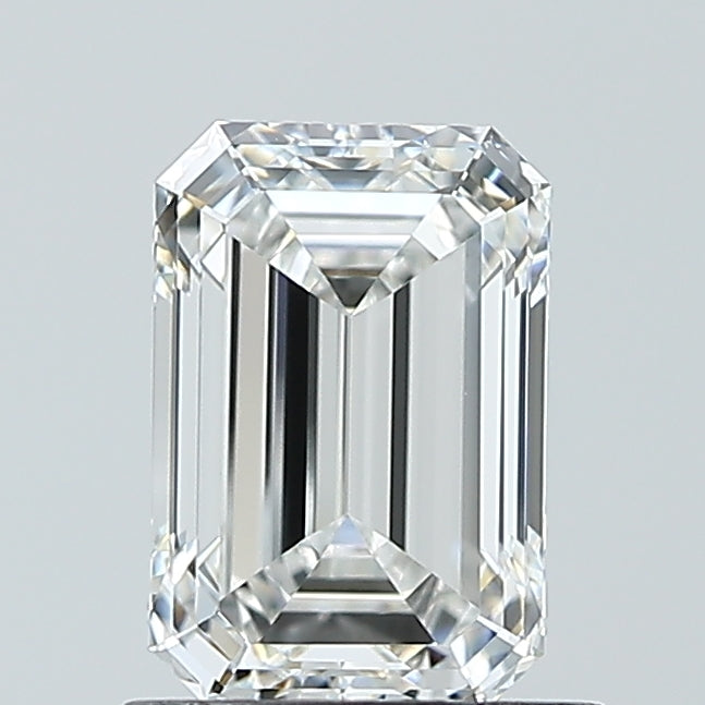 1.05 Carat Emerald Lab Diamond with  Cut Diamond in 14KT  view 1
