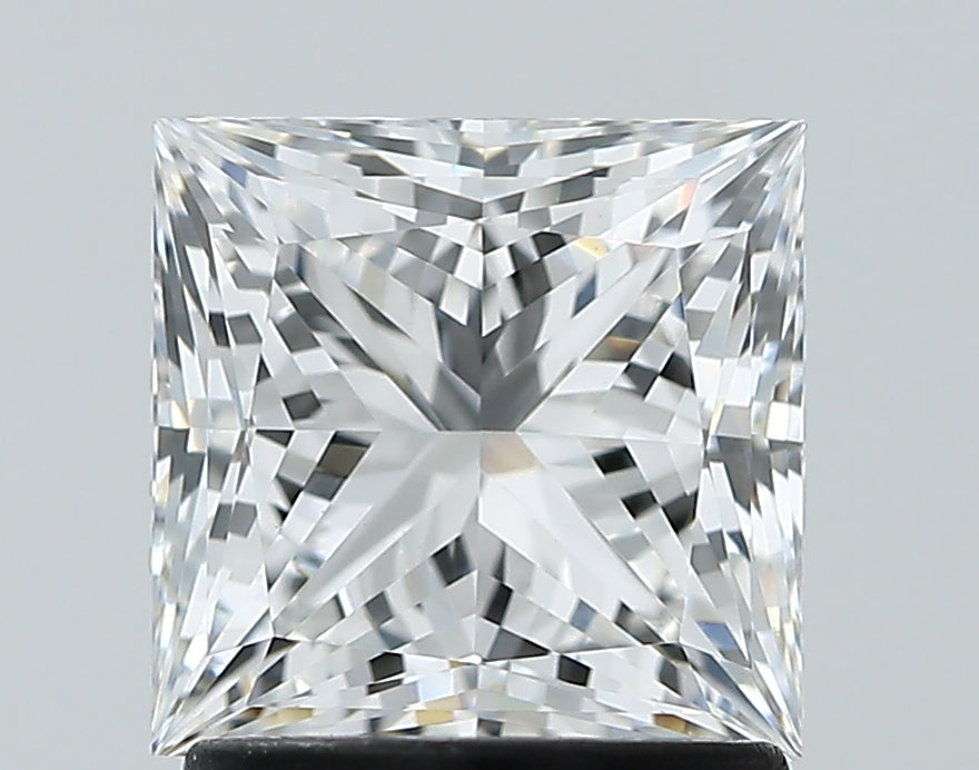 1.58 Carat Princess Lab Diamond with  Cut Diamond in 14KT  view 1
