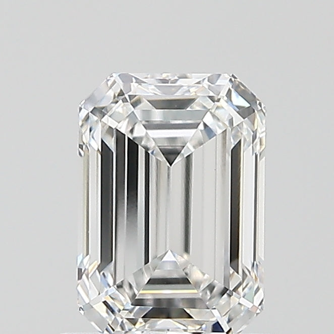 1.0 Carat Emerald Lab Diamond with  Cut Diamond in 14KT  view 1
