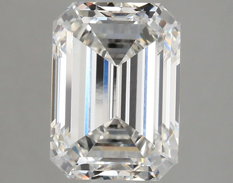 2.55 Carat Emerald Lab Diamond with  Cut Diamond in 14KT  view 1
