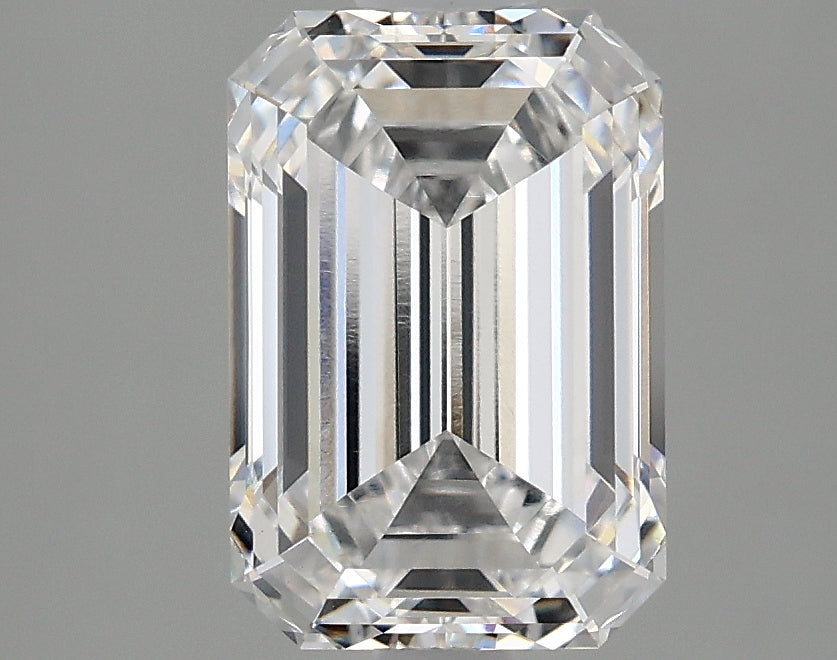 2.59 Carat Emerald Lab Diamond with  Cut Diamond in 14KT  view 1
