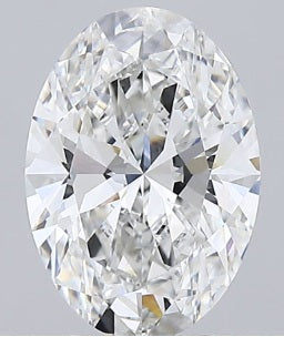 4.02 Carat Oval Lab Diamond with  Cut Diamond in 14KT  view 1
