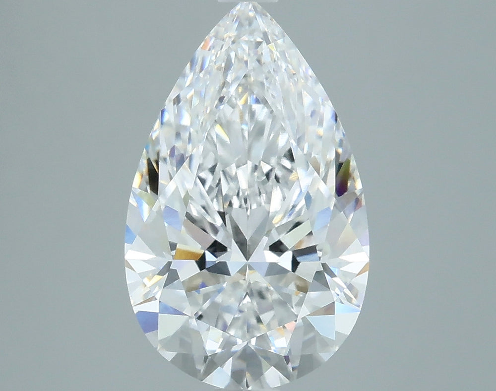 3.04 Carat Pear Lab Diamond with  Cut Diamond in 14KT  view 1
