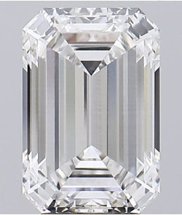 4.08 Carat Emerald Lab Diamond with  Cut Diamond in 14KT  view 1

