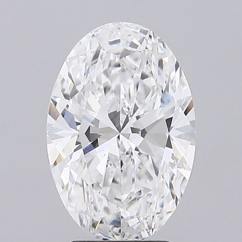 2.35 Carat Oval Lab Diamond with  Cut Diamond in 14KT  view 1
