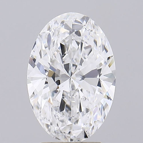 3.09 Carat Oval Lab Diamond with  Cut Diamond in 14KT  view 1
