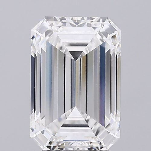 3.99 Carat Emerald Lab Diamond with  Cut Diamond in 14KT  view 1
