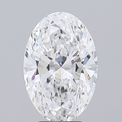 3.03 Carat Oval Lab Diamond with  Cut Diamond in 14KT  view 1
