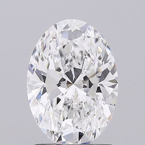 1.5 Carat Oval Lab Diamond with  Cut Diamond in 14KT  view 1
