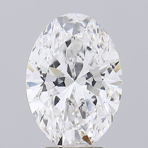 2.45 Carat Oval Lab Diamond with  Cut Diamond in 14KT  view 1
