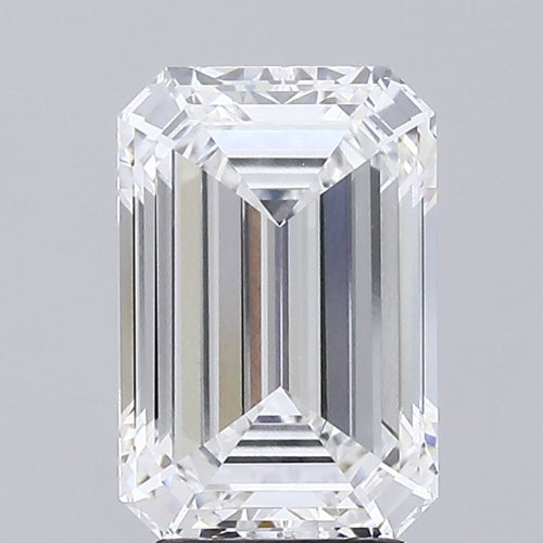 3.7 Carat Emerald Lab Diamond with  Cut Diamond in 14KT  view 1
