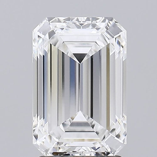 2.56 Carat Emerald Lab Diamond with  Cut Diamond in 14KT  view 1
