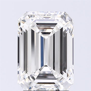 2.01 Carat Emerald Lab Diamond with  Cut Diamond in 14KT  view 1

