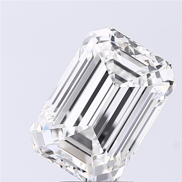 3.01 Carat Emerald Lab Diamond with  Cut Diamond in 14KT  view 1
