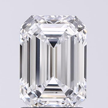 1.51 Carat Emerald Lab Diamond with  Cut Diamond in 14KT  view 1
