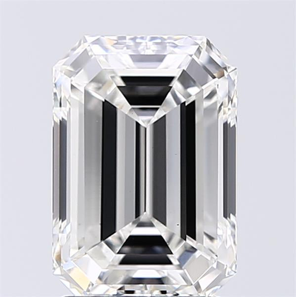 2.01 Carat Emerald Lab Diamond with  Cut Diamond in 14KT  view 1
