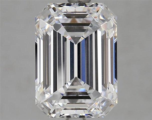 4.01 Carat Emerald Lab Diamond with  Cut Diamond in 14KT  view 1

