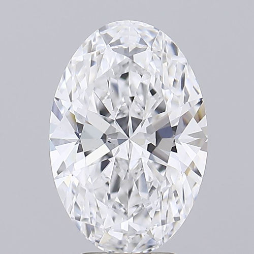 3.03 Carat Oval Lab Diamond with  Cut Diamond in 14KT  view 1
