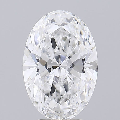 3.22 Carat Oval Lab Diamond with  Cut Diamond in 14KT  view 1
