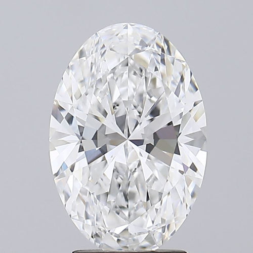 3.08 Carat Oval Lab Diamond with  Cut Diamond in 14KT  view 1
