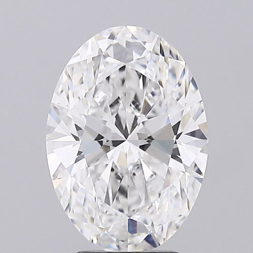 2.51 Carat Oval Lab Diamond with  Cut Diamond in 14KT  view 1
