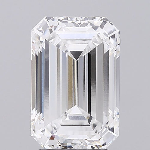 3.31 Carat Emerald Lab Diamond with  Cut Diamond in 14KT  view 1
