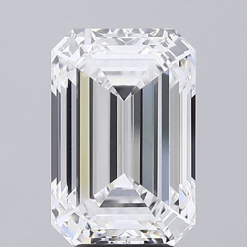 6.71 Carat Emerald Lab Diamond with  Cut Diamond in 14KT  view 1

