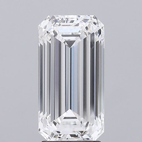 3.53 Carat Emerald Lab Diamond with  Cut Diamond in 14KT  view 1
