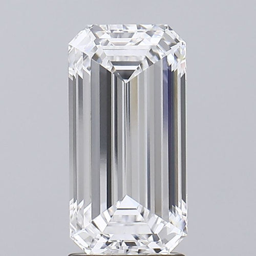 2.76 Carat Emerald Lab Diamond with  Cut Diamond in 14KT  view 1
